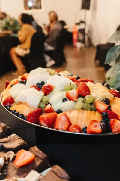 A platter of fresh seasonal fruit and berries